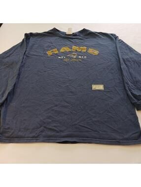 NFL St Louis Rams Men's Faded Blue T-Shirt Long Sleeve Graphic Size XL